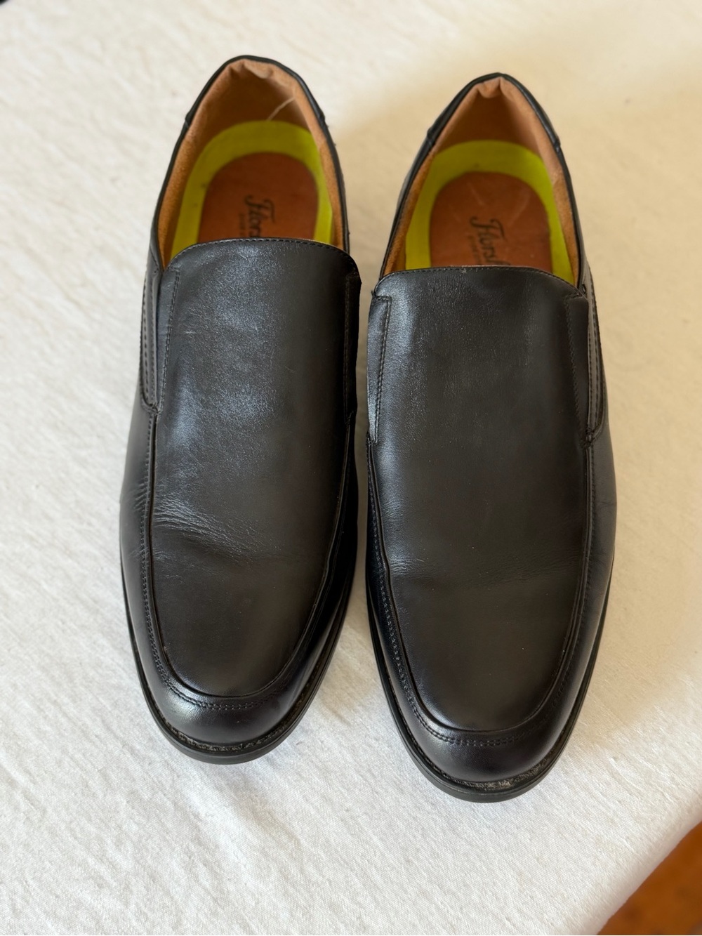 Men’s Florsheim Mid Town Moc Toe Black Leather Slip On Size 13D
